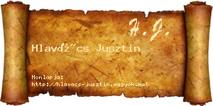 Hlavács Jusztin névjegykártya