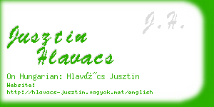 jusztin hlavacs business card